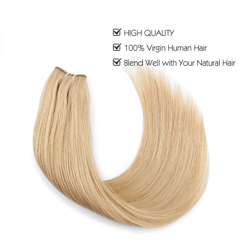 Sassina Invisible Wire Hair Extensions Real Human Hair with Transparent Wire Adjustable Size Secure Clips Natural Straight Secret Miracle Hairpiece, #18 16 Inch 100 Gram - Image 4